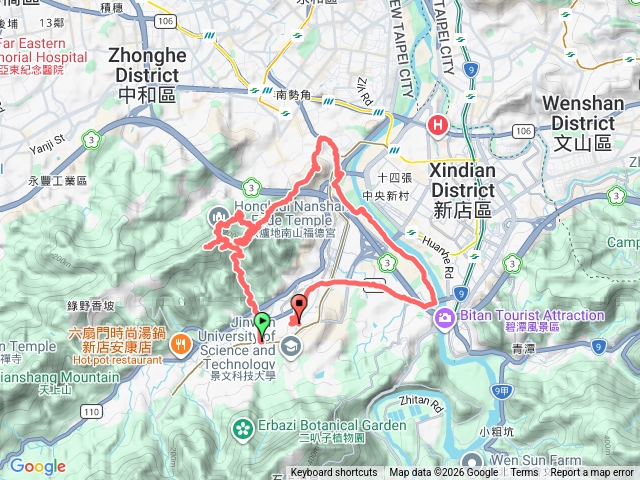 南勢角山、南山福德宮、光明頂、外挖子山、外挖子北山、陽光運動公園、碧潭橋、安康森林公園預覽圖