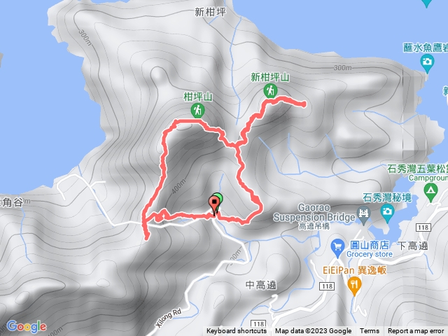 屏風岩-牛背岩-新柑坪山-柑坪山-月球石O型