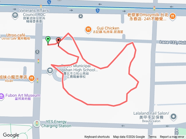 松山工農實察路線預覽圖