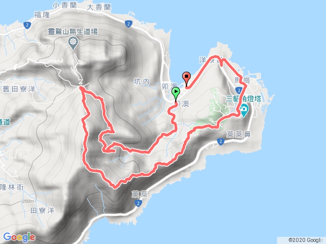福卯古道南線-隆隆山-萊萊山-三貂角燈塔-舊草嶺環狀線自行車道O形