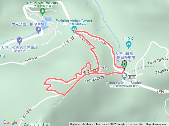 大屯鞍部到涼亭車道下