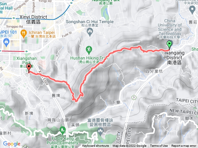 中華利技大學到象山登山口