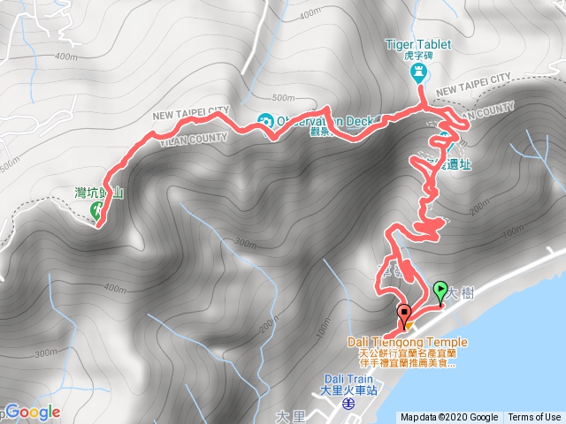 草嶺古道，大里國小，大里遊客中心，古道客棧，草嶺山，灣坑頭山，虎字埤