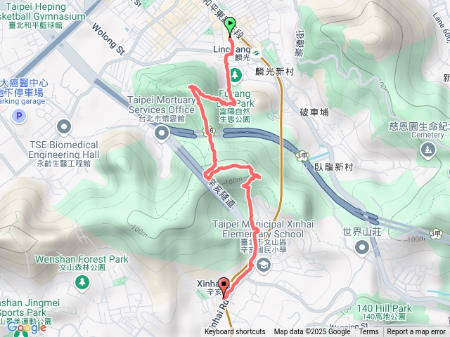 麟光站→富陽公園→福州山→辛亥站預覽圖