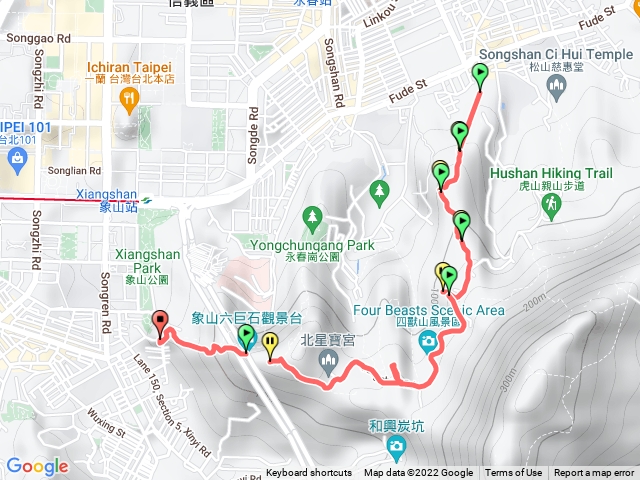 四獸山軌跡圖
