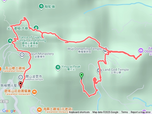 小北插-鷹仔尖-摩天嶺-潮音洞-占山-潮音一尖-潮音二尖-盤絲二尖-大崩壁-硬漢嶺