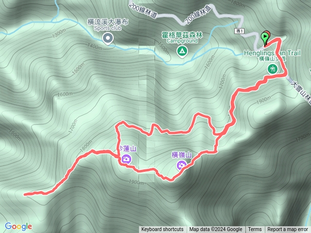 台中-和平_橫嶺山_沙蓮山_1848峰_笛吹山_O型縱走（有航點說明）預覽圖