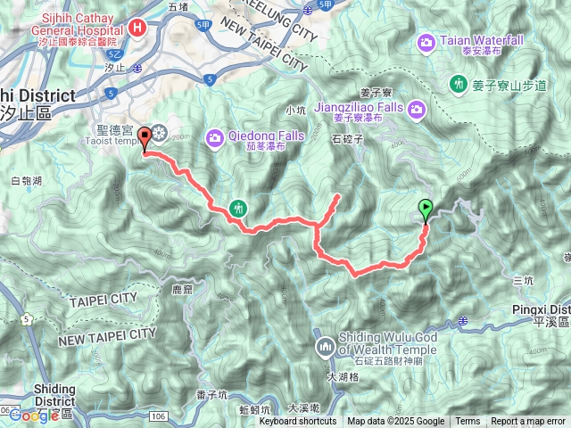 五四縱走汐止段（磐石嶺-四分尾山）接大尖山