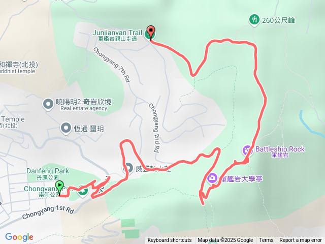 軍艦岩(威靈頓山莊進照明禪寺出至崇仰公園）