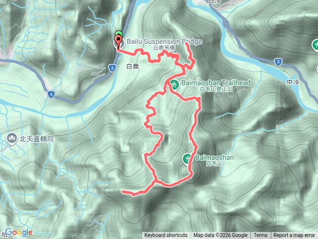 白毛山五連峰 北峰 主峰 1450峰西南峰 臭頭山 山神廟