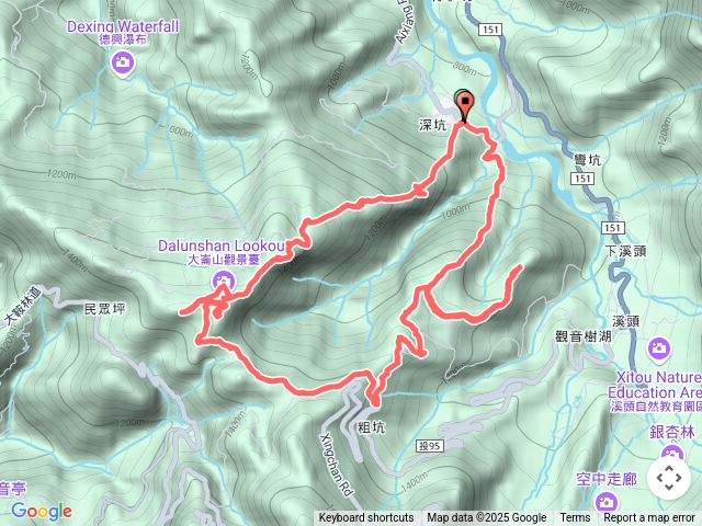 鹿谷大石公走樟空倫七連峰（大石公-大崙頭山-貓冬望山-樟空倫山-民眾坪山-志騰山-溪頭山-竹崙山-大石公）2025-06-08