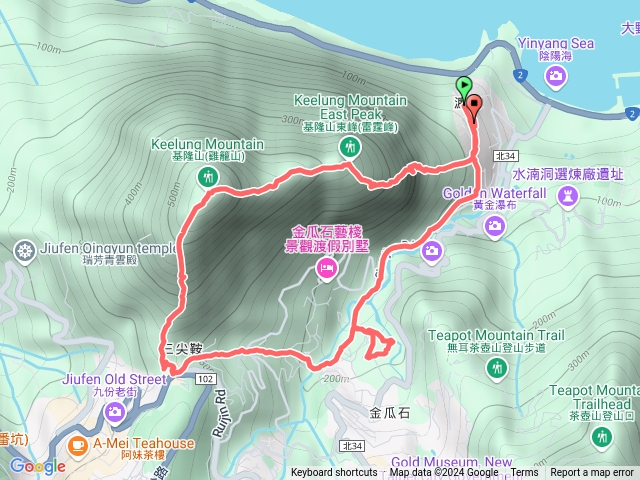 113/11/16-1黃金一稜雷霆峰（濂洞國小>暴龍岩>滾石瀑布>網美岩>雷霆峰>基隆山>山尖路-水管路/摸乳巷/外、內九份溪圳橋>黃金瀑布>濂洞國小）O預覽圖