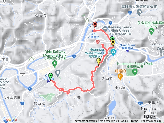 2024-06-22七上八下縱走:七堵火車站-益壽山-七堵山(臥龍山}>三疊山南峰-三疊山-三疊山北峰-八堵山-八堵火車站