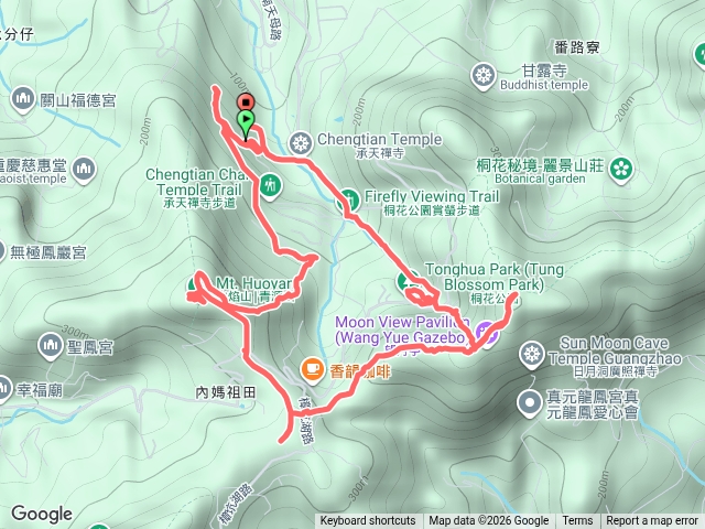 火焰山（近路）+天上山+下山下雨
