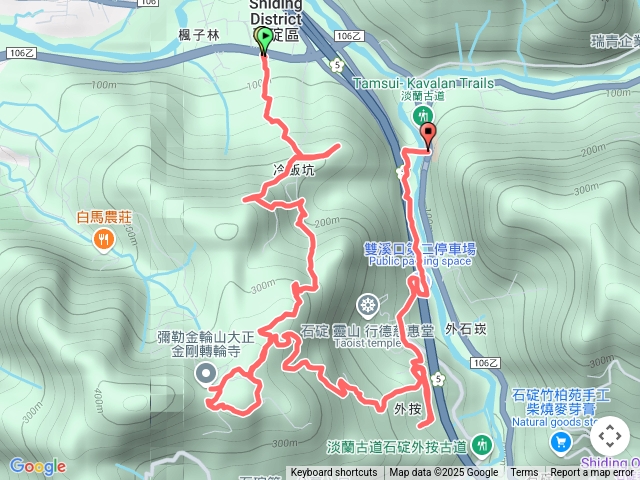 冷飯山，楓子林虎爺廟環狀走