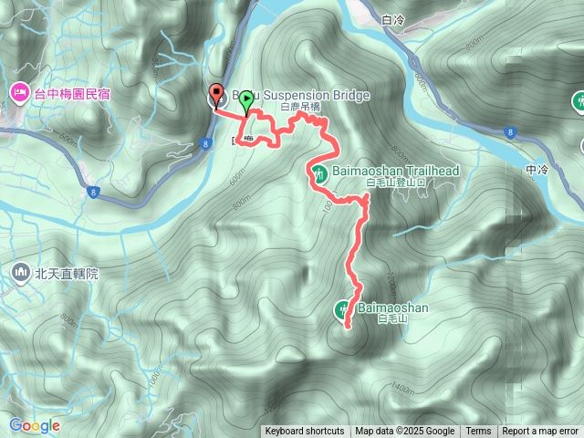 白毛山三角點來回