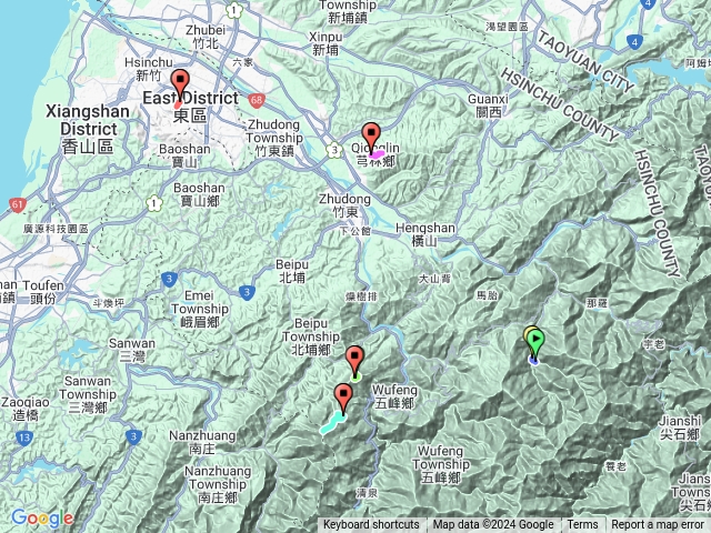 十八尖山-飛鳳山-五指山-鵝公鬚山-小錦屏野溪溫泉-永顯gpx