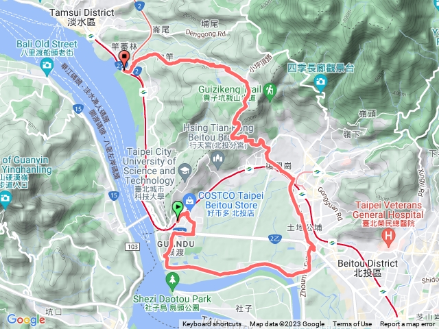 關渡北投小平頂淡水