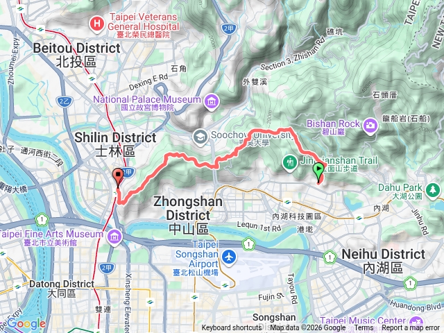 金劍縱走-港華四號公園縱走捷運劍潭站預覽圖