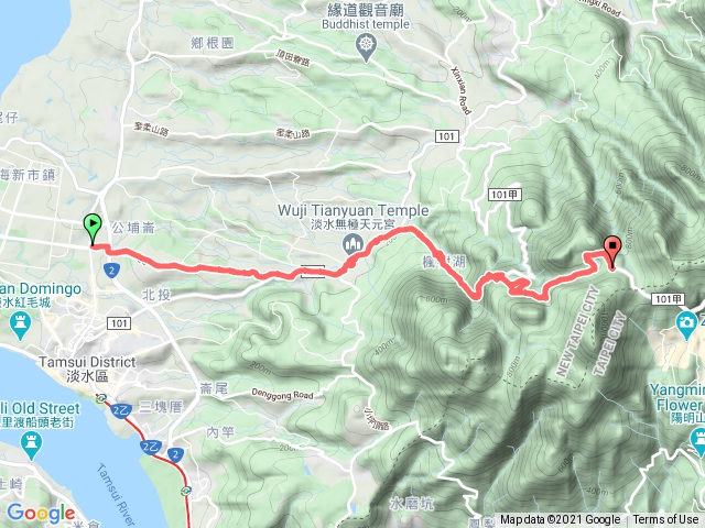 輕軌淡水行政中心到二子坪