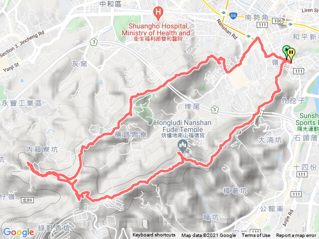 外挖子山烘爐地南勢角山越嶺園通寺連峰