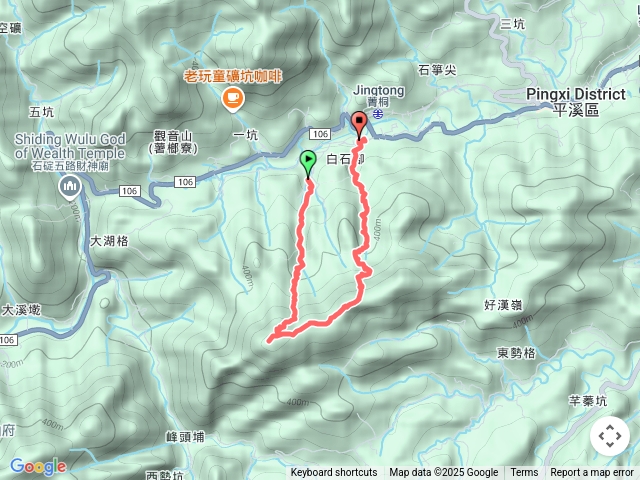 (平溪)走溪谷線上峰頭尖再走稜線到忘憂古道下菁桐白石腳