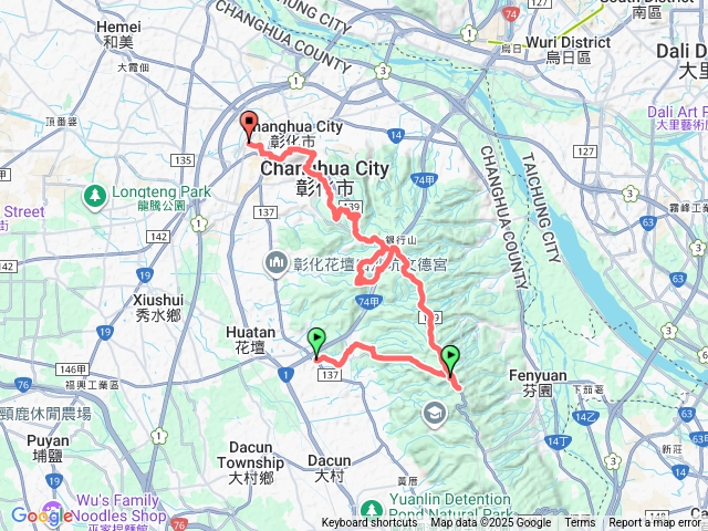 八卦山、坑子內山、灣子口山、崩坎、松子嶺、十二分埔山