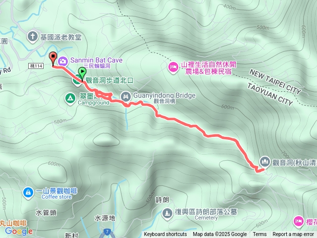 三民蝙蝠洞走觀音洞步道來回預覽圖