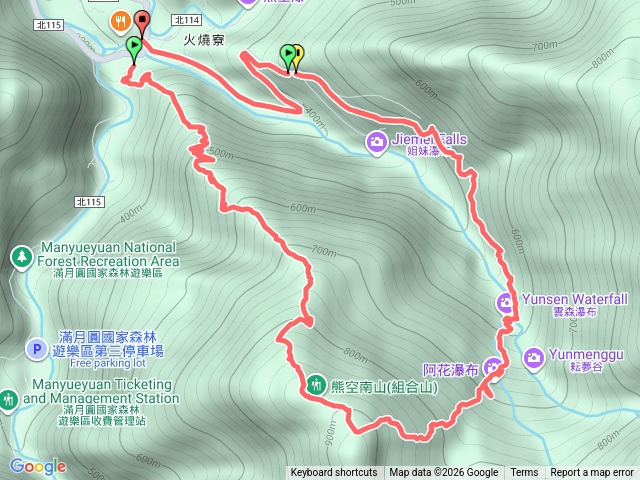 組合山+雲森瀑布O型縱走預覽圖