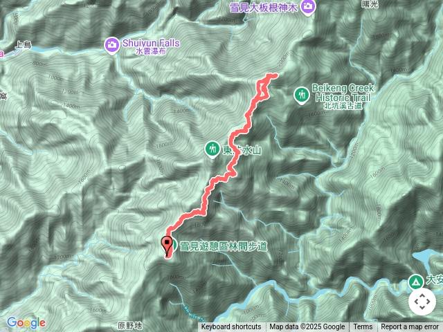雪見遊憩區司馬限林道北坑山預覽圖