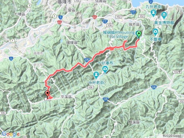 環台北天際線第三段越野跑--猴硐至菁桐 (下雨沒到汐止)