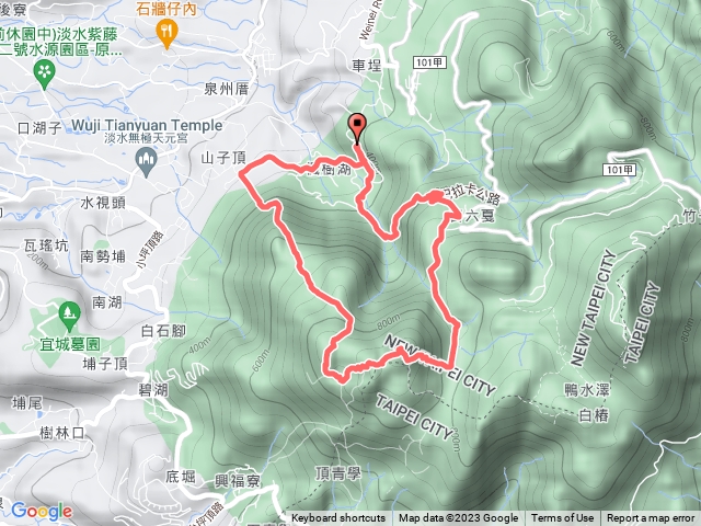 楓樹湖上面天山，山仔嶺古道下