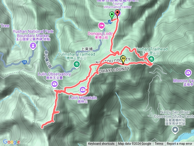 塔塔加五連峰（大鐵杉，玉山登山口，麟趾山，鹿林山，鹿林前山，真鹿林山，石水山）