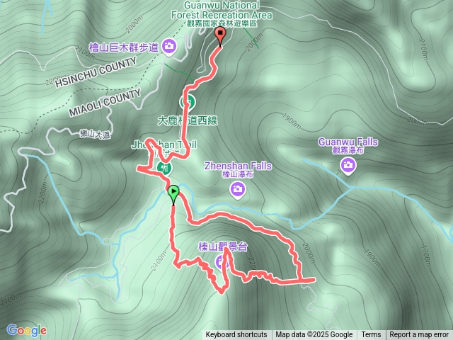 大鹿林道西段榛山步道O走預覽圖