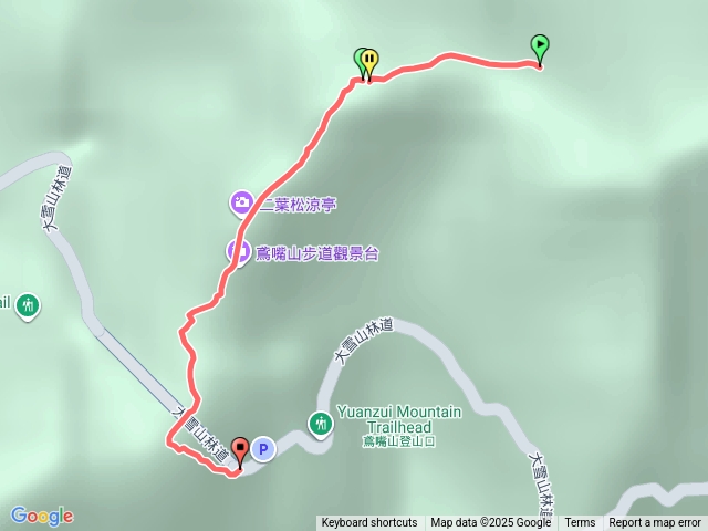 鳶嘴山登山口到橫領山隧道口下山
