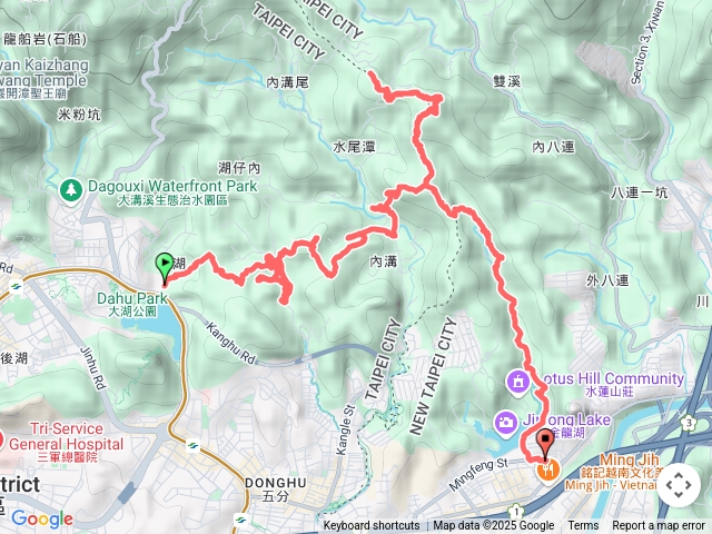 2025.06.29 東湖山系跑跑：明舉山→油桐嶺→老鷲尖山→水尾潭山→內溝山→翠湖→金龍湖預覽圖