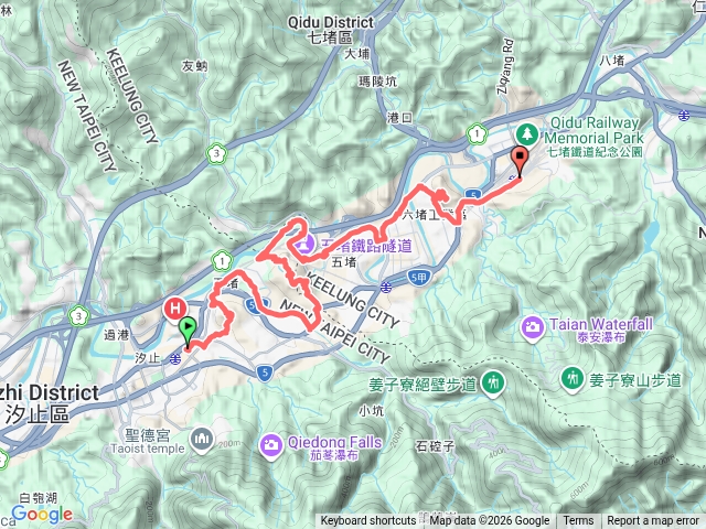 汐止車站_四股埤_錦峰山_五堵南山_六堵山_七堵車站