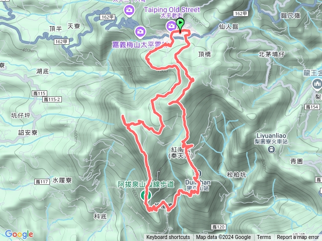 雲嘉九連峰（大巃頂山西北峰~大巃頂山~紅南坑山~獨立山~阿拔泉山南峰~阿拔泉下山~阿拔泉山~觀音石山~龜山預覽圖