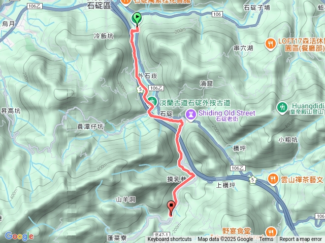 石碇淡蘭吊橋→烏塗溪步道(單趟)預覽圖