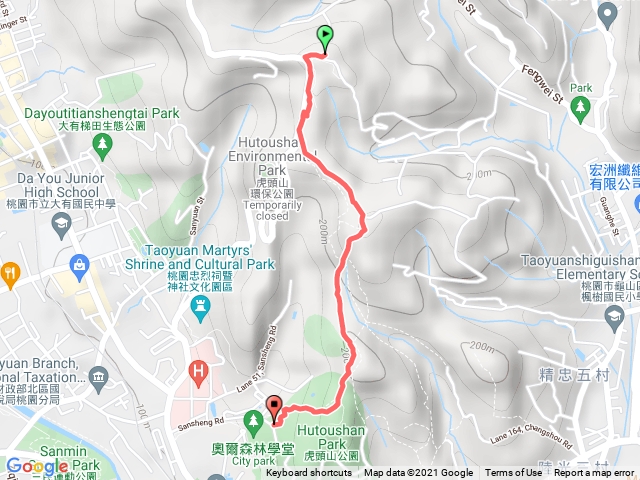 經國梅園-三分山-停機坪-虎頭山三角點
