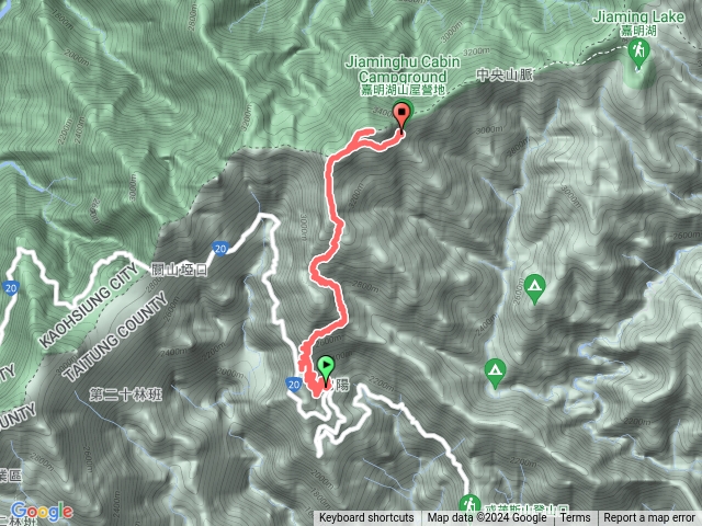 向陽登山口、向陽山、嘉明湖山屋