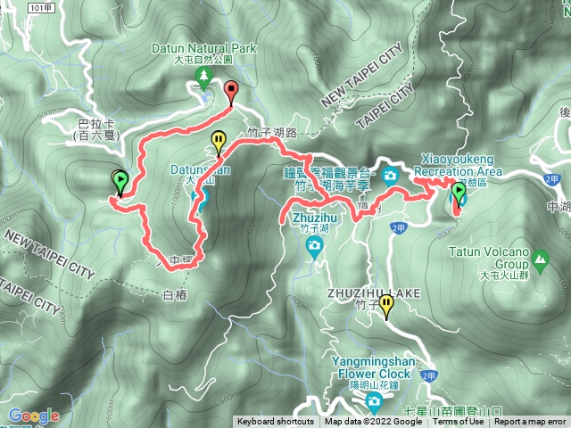 走二段小油坑-二子坪-上大屯主峰-下至二子坪1號