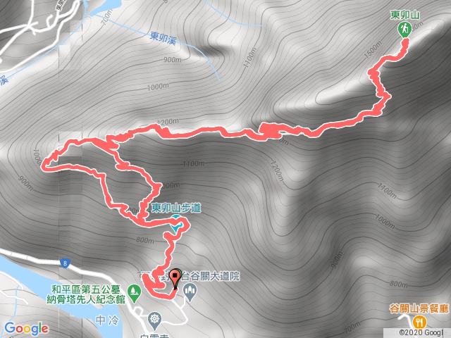 東卯山 (起終點：谷關大道院上層停車場)