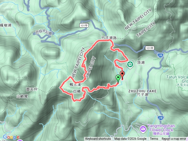 士林竹子湖環大屯山鴨水澤白椿小屯山蜜蜂巢古道預覽圖