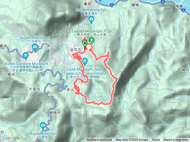 黃金盛典·金瓜石藝術縱走全線：報時山-茶壺山-半平(屏)山-金瓜石神社-黃金博物館-勸濟堂O型預覽圖