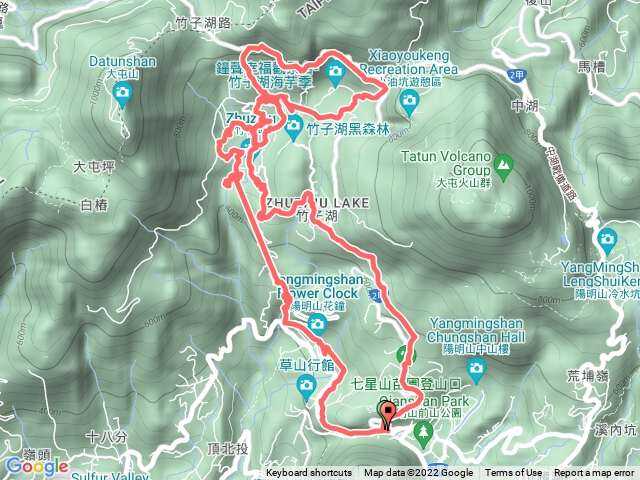 猴坎圳古道環竹子湖陽明山公車總站O型