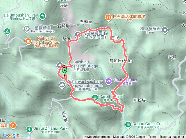 碧山巖-白石湖吊橋-龍船岩-鯉魚山步道O形