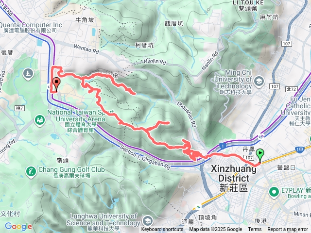 2025-10-12捷運丹鳳站-新莊青年公園步道-牡丹心山-樟腦寮步道-水源地公園-文青水園-牛角坡步道-捷運體育大學站