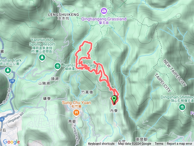 陽明山七炭窯、竹篙山南南峰、南峰、西南峰、竹篙坪、忘憂草原、松石草原