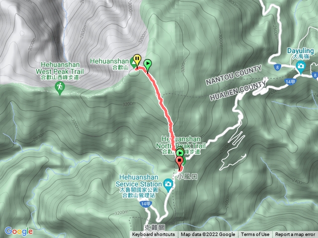 合歡北峰原路折返